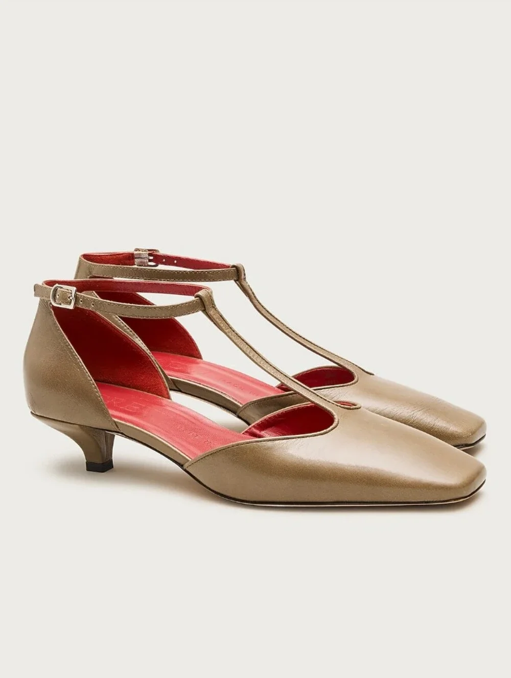 J Crew Made-in-Italy T-strap heels in leather CR930  Size 9.5 *Flawed